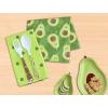 PurpleEssences Kids Reusable Cloth Napkins | 2-Ply, Reversible | Thick, Absorbent Cotton | Set of 2, 12”x12” | Ideal for Lunch – Butterfly(Avocado)
