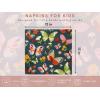 PurpleEssences Kids Reusable Cloth Napkins | 2-Ply, Reversible | Thick, Absorbent Cotton | Set of 2, 12”x12” | Ideal for Lunch – Butterfly(Butterfly – Bug)