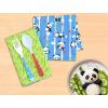 PurpleEssences Kids Reusable Cloth Napkins | 2-Ply, Reversible | Thick, Absorbent Cotton | Set of 2, 12”x12” | Ideal for Lunch – Butterfly(Panda)