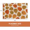 PurpleEssences Maple Leaves Fall Placemats Set of 4, 13×19-In Autumn Fall Table Placemats, Washable Cloth Table Mats, Thanksgiving Placemats for Party Dining Decor, Aurelia(Amber)