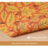 PurpleEssences Maple Leaves Fall Placemats Set of 4, 13×19-In Autumn Fall Table Placemats, Washable Cloth Table Mats, Thanksgiving Placemats for Party Dining Decor, Aurelia(Maple & Hazel)