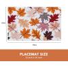 PurpleEssences Maple Leaves Fall Placemats Set of 4, 13×19-In Autumn Fall Table Placemats, Washable Cloth Table Mats, Thanksgiving Placemats for Party Dining Decor, Aurelia(Maple Leaves)