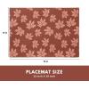 PurpleEssences Maple Leaves Fall Placemats Set of 4, 13×19-In Autumn Fall Table Placemats, Washable Cloth Table Mats, Thanksgiving Placemats for Party Dining Decor, Aurelia(Damask Maple Leaves)