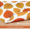 PurpleEssences Maple Leaves Fall Placemats Set of 4, 13×19-In Autumn Fall Table Placemats, Washable Cloth Table Mats, Thanksgiving Placemats for Party Dining Decor, Aurelia(Amber)