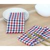 PurpleEssences Mini Gingham Check Dinner Cloth Napkin – Fall Thanksgiving – Mitered Corners – Set of 12-100% Cotton – 18×18 Inch – Reusable Washable – Beige and White(Red Blue White)