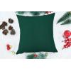 PurpleEssences Pack of 2 Cotton Pillow Covers Decorative Throw Pillowcase Soft Solid Cushion Case for Sofa Car Bedroom – Fall Thanksgiving – 20×20 Inch – Red(Forest Green)