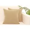 PurpleEssences Pack of 2 Cotton Pillow Covers Decorative Throw Pillowcase Soft Solid Cushion Case for Sofa Car Bedroom – Fall Thanksgiving – 20×20 Inch – Red(Beige)
