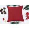 PurpleEssences Pack of 2 Cotton Pillow Covers Decorative Throw Pillowcase Soft Solid Cushion Case for Sofa Car Bedroom – Fall Thanksgiving – 20×20 Inch – Red(Red)