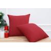 PurpleEssences Pack of 2 Cotton Pillow Covers Decorative Throw Pillowcase Soft Solid Cushion Case for Sofa Car Bedroom – Fall Thanksgiving – 20×20 Inch – Red(Red)