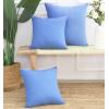 PurpleEssences Pack of 2 Cotton Pillow Covers Decorative Throw Pillowcase Soft Solid Cushion Case for Sofa Car Bedroom – Fall Thanksgiving – 20×20 Inch – Red(Light Blue)