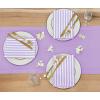 PurpleEssences Plain Striped Cloth Napkins – Set of 12-100% Cotton – 18 x 18 Inch – Fall Thanksgiving – Perfect Everyday Use Dinner Napkin – Aqua Blue White(Lavender White)