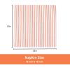 PurpleEssences Plain Striped Cloth Napkins – Set of 12-100% Cotton – 18 x 18 Inch – Fall Thanksgiving – Perfect Everyday Use Dinner Napkin – Aqua Blue White(Orange White)