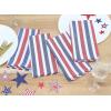 PurpleEssences Plain Striped Cloth Napkins – Set of 12-100% Cotton – 18 x 18 Inch – Fall Thanksgiving – Perfect Everyday Use Dinner Napkin – Aqua Blue White(Red Blue White)