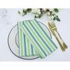 PurpleEssences Plain Striped Cloth Napkins – Set of 12-100% Cotton – 18 x 18 Inch – Fall Thanksgiving – Perfect Everyday Use Dinner Napkin – Aqua Blue White(St Patricks Green)
