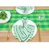 PurpleEssences Plain Striped Cloth Napkins – Set of 12-100% Cotton – 18 x 18 Inch – Fall Thanksgiving – Perfect Everyday Use Dinner Napkin – Aqua Blue White(St Patricks Green)