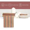 PurpleEssences Plain Striped Cloth Napkins – Set of 12-100% Cotton – 18 x 18 Inch – Fall Thanksgiving – Perfect Everyday Use Dinner Napkin – Aqua Blue White(Thanks Giving)