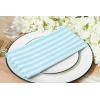 PurpleEssences Plain Striped Cloth Napkins – Set of 12-100% Cotton – 18 x 18 Inch – Fall Thanksgiving Halloween – Perfect Everyday Use Dinner Napkin – Black and White(Aqua Blue White)