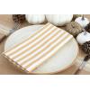 PurpleEssences Plain Striped Cloth Napkins – Set of 12-100% Cotton – 18 x 18 Inch – Fall Thanksgiving Halloween – Perfect Everyday Use Dinner Napkin – Black and White(Golden Yellow White)