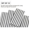 PurpleEssences Plain Striped Cloth Napkins – Set of 12-100% Cotton – 18 x 18 Inch – Fall Thanksgiving Halloween – Perfect Everyday Use Dinner Napkin – Black and White(Black White)
