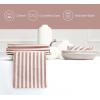 PurpleEssences Plain Striped Cloth Napkins – Set of 12-100% Cotton – 18 x 18 Inch – Fall Thanksgiving Halloween – Perfect Everyday Use Dinner Napkin – Black and White(Royal Rust Ivory)