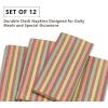 PurpleEssences Plain Striped Cloth Napkins – Set of 12-100% Cotton – 18 x 18 Inch – Fall Thanksgiving Halloween – Perfect Everyday Use Dinner Napkin – Black and White(Thanks Giving)