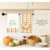 PurpleEssences Pumpkin Cotton Kitchen Towels Set of 2 – Absorbent Dish Towels Set Tea Towels Bar Towels Multi Purpose Kitchen Linen, Drying Dish Hand Towels 16 x 26 Inch – Vibrant Give Thanks(Vibrant Give Thanks)