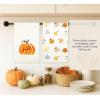 PurpleEssences Pumpkin Cotton Kitchen Towels Set of 4 – Absorbent Dish Towels Set Tea Towels Bar Towels Multi Purpose Kitchen Linen, Drying Dish Hand Towels 16 x 26 Inch – Fall Home