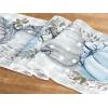 PurpleEssences Pumpkin Table Runner, Cotton 13×72 Inch Autumn Table Runner for Fall Outdoor & Indoor Party, Thanksgiving Table Runners for Kitchen Dining Table – Pumpkin Stack Plaid Blue(Pumpkin Stack Plaid Blue)