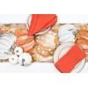 PurpleEssences Pumpkin Table Runner, Cotton 13×72 Inch Autumn Table Runner for Fall Outdoor & Indoor Party, Thanksgiving Table Runners for Kitchen Dining Table – Pumpkin Stack Plaid Blue(Pumpkin Stack Oak)