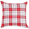 PurpleEssences Red Throw Pillow Covers, 18 x 18 Inch Christmas Winter Holiday Cushion Case Decoration for Sofa Couch Set of 4 – Red – Deer/Snowman/Merry Christmas/Bright(Red – Tartan Plaid/Joy/Hello Winter/Tree)