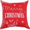 PurpleEssences Red Throw Pillow Covers, 18 x 18 Inch Christmas Winter Holiday Cushion Case Decoration for Sofa Couch Set of 4 – Red – Deer/Snowman/Merry Christmas/Bright(Red – Deer/Snowman/Merry Christmas/Bright)