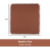 PurpleEssences Rust Cloth Napkins with Fringes, 100% Cotton Fall Thanksgiving Table Cloth Napkins, Set of 6 18×18 Inch Reusable Dinner Napkins for Parties and Weddings(Rust)