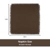 PurpleEssences Rust Cloth Napkins with Fringes, 100% Cotton Fall Thanksgiving Table Cloth Napkins, Set of 6 18×18 Inch Reusable Dinner Napkins for Parties and Weddings(Brown)