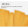 PurpleEssences Rust Cloth Napkins with Fringes, 100% Cotton Fall Thanksgiving Table Cloth Napkins, Set of 6 18×18 Inch Reusable Dinner Napkins for Parties and Weddings(Golden Yellow)