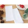 PurpleEssences Rust Cloth Napkins with Fringes, 100% Cotton Fall Thanksgiving Table Cloth Napkins, Set of 6 18×18 Inch Reusable Dinner Napkins for Parties and Weddings(White)