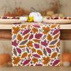 PurpleEssences Rust Jacquard Fall Table Runner Collection, 14×90-in Autumn Table Runner for Fall Harvest & Farmhouse Kitchen, Damask Cotton Thanksgiving Table Runners, Maple Leaves(Fall Garden)