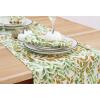 PurpleEssences Rust Jacquard Fall Table Runner Collection, 14×90-in Autumn Table Runner for Fall Harvest & Farmhouse Kitchen, Damask Cotton Thanksgiving Table Runners, Maple Leaves(Sage n Autumn)