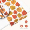 PurpleEssences Rust Jacquard Fall Table Runner Collection, 14×90-in Autumn Table Runner for Fall Harvest & Farmhouse Kitchen, Damask Cotton Thanksgiving Table Runners, Maple Leaves(Amber)