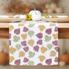 PurpleEssences Rust Jacquard Fall Table Runner Collection, 14×90-in Autumn Table Runner for Fall Harvest & Farmhouse Kitchen, Damask Cotton Thanksgiving Table Runners, Maple Leaves(Vibrant Fall Leaves)