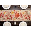 PurpleEssences Rust Jacquard Fall Table Runner Collection, 14×90-in Autumn Table Runner for Fall Harvest & Farmhouse Kitchen, Damask Cotton Thanksgiving Table Runners, Maple Leaves(Pumkin & Wheat)
