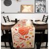 PurpleEssences Rust Jacquard Fall Table Runner Collection, 14×90-in Autumn Table Runner for Fall Harvest & Farmhouse Kitchen, Damask Cotton Thanksgiving Table Runners, Maple Leaves(Pumkin & Wheat)