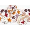 PurpleEssences Rust Jacquard Fall Table Runner Collection, 14×90-in Autumn Table Runner for Fall Harvest & Farmhouse Kitchen, Damask Cotton Thanksgiving Table Runners, Maple Leaves(Maple Leaves)