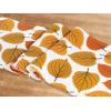 PurpleEssences Rust Jacquard Fall Table Runner Collection, 14×90-in Autumn Table Runner for Fall Harvest & Farmhouse Kitchen, Damask Cotton Thanksgiving Table Runners, Maple Leaves(Amber)