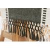 PurpleEssences Rust Table Runner – Wide with Dobby Stripe, Heavy Ribbed Weave & Double Knot Fringes, 14×90 Inch (14×95.5 with Fringes) Boho Farmhouse Decor – Fall Thanksgiving – Rust and H.White(Artichoke Green and H.white)