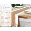 PurpleEssences Rust Table Runner – Wide with Dobby Stripe, Heavy Ribbed Weave & Double Knot Fringes, 14×90 Inch (14×95.5 with Fringes) Boho Farmhouse Decor – Fall Thanksgiving – Rust and H.White(Nut Brown and H.white)