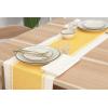PurpleEssences Rust Table Runner – Wide with Dobby Stripe, Heavy Ribbed Weave & Double Knot Fringes, 14×90 Inch (14×95.5 with Fringes) Boho Farmhouse Decor – Fall Thanksgiving – Rust and H.White(Golden Yellow and H.white)