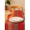 PurpleEssences Rust Table Runner – Wide with Dobby Stripe, Heavy Ribbed Weave & Double Knot Fringes, 14×90 Inch (14×95.5 with Fringes) Boho Farmhouse Decor – Fall Thanksgiving – Rust and H.White(Spice)