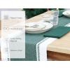 PurpleEssences Rust Table Runner – Wide with Dobby Stripe, Heavy Ribbed Weave & Double Knot Fringes, 14×90 Inch (14×95.5 with Fringes) Boho Farmhouse Decor – Fall Thanksgiving – Rust and H.White(Forest Green and White)