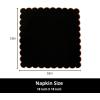 PurpleEssences Scalloped Embroidery Cloth Napkins Table Decor Fall Thanksgiving 100% Cotton Set of 4-18 x 18 inch – Aurelia Edges – Rust(Black(edges- Orange))