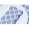 PurpleEssences Scalloped Embroidery Cloth Napkins Table Decor Fall Thanksgiving 100% Cotton Set of 4-18 x 18 inch – Aurelia Edges – Rust(Floral Paisley Edges – Blue)